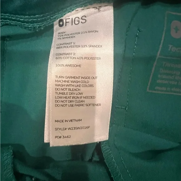 Figs Hunter Green Zamora Scrub Pants Great Condition SP - Picture 13 of 16